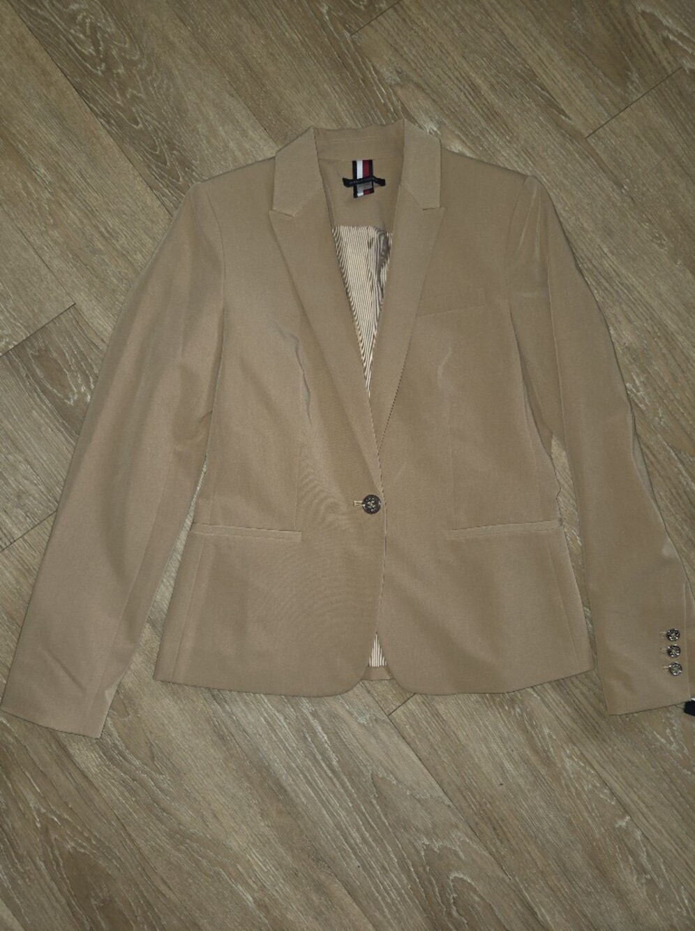 Tommy Hilfiger Women's Tan Single-Button Blazer Sz 6 NWT